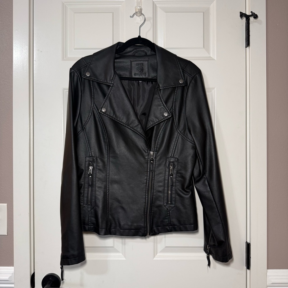 Max Studio Faux Leather Moto Jacket